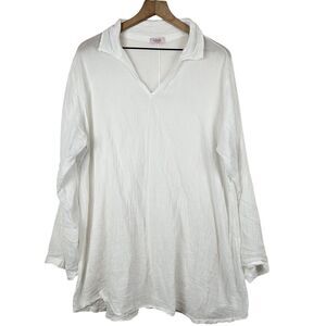 Scandal Shirt‎ Blouse Pullover Pure Cotton Made In ltaly, white, XL (approx)